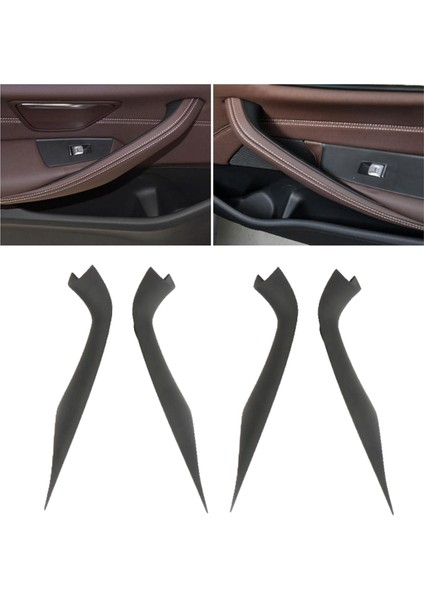 Iç Arabalar Kapı Paneli Grap Tapı Kapağı Bmw 5series G38 2018'DEN Sonra 2 Çift Siyah (Yurt Dışından)