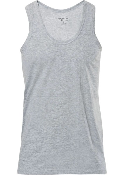 5 Adet, Kalın Askılı Klasik Erkek Atlet %100 Pamuk (Penye) Gri