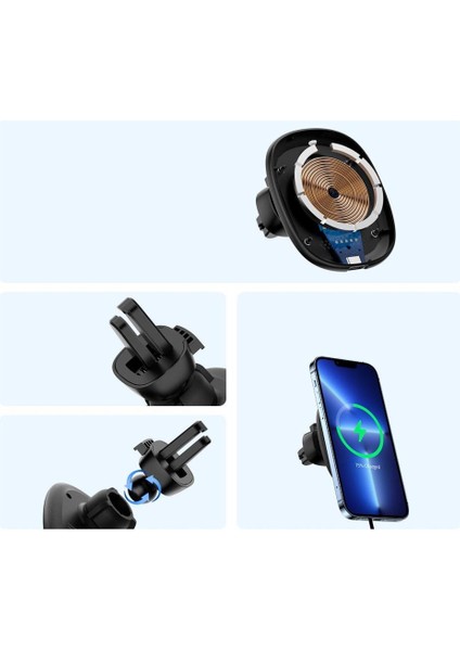 Polham 15W Magsafe Iphone 13, 13 Pro, 13 Pro Max Serisi Kablosuz Şarjlı Araç Içi Telefon Tutucu fırsatları