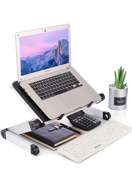 Polham Yükseklik ve Açı Ayarlı Çok Fonksiyonlu 40CM Tepsili Laptop, Tablet Standı, Notebook Standı