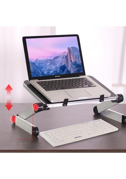 Polham Yükseklik ve Açı Ayarlı Çok Fonksiyonlu 40CM Tepsili Laptop, Tablet Standı, Notebook Standı