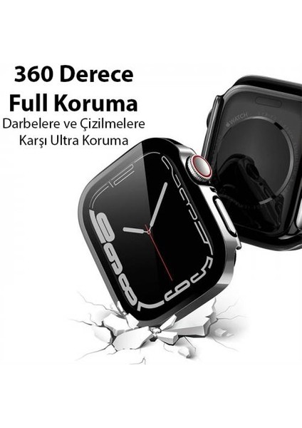 Polham Apple Watch Ultra 49MM Ful Koruma Kılıf ve Ekran Koruyucu, Hard Armor Zırhlı Silikon Kılıf