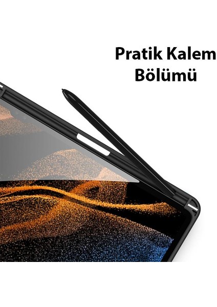 Polham Samsung Galaxy Tab S8 (X700-X706) Tablet Kılıfı,kalem Yerli Standlı Manyetik Uyku Modlu