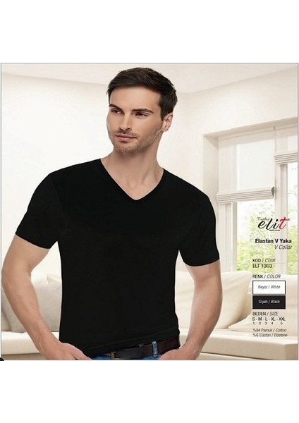 Elit Erkek Elastan V Yaka 3 Adet