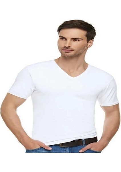Elit Erkek Elastan V Yaka 3 Adet