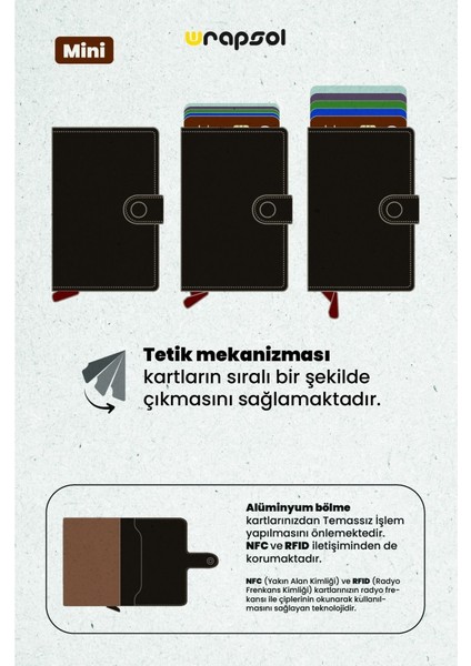 Mını Cüzdan Gri Karbon