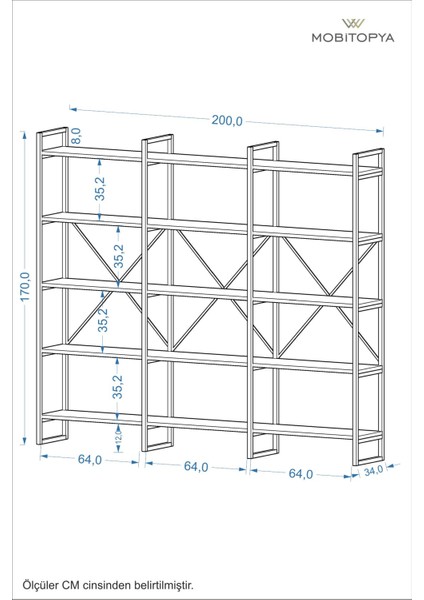 B.d 200 cm Kitaplık Metal Aksamlı Açık Raf Organizer Ofis Ev 5 Raflı Kitaplık modelleri