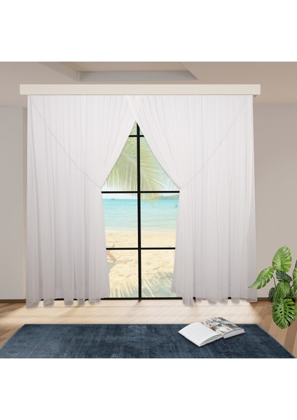 Foldet Gerçek Kalın Kırışmayan Keten Etekleri Kurşunlu 1-3 Sık Pile Kruvaze Tül Perde