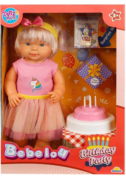 Bebelou Doğum Günü Bebeği 40 cm 26212 Pembe Etekli Bebelou