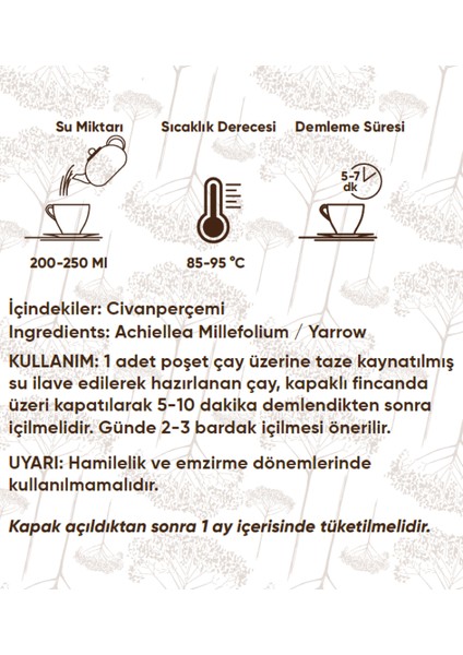 Civanperçemi (Yarrow) Çayı 20 Süzen Poşet