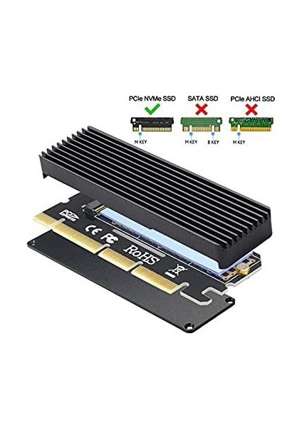 PCIE16X Nvme SSD Çevirici Soğutuculu M.2 SSD - Pcıe X16/X8/X4 Nvme SSD Çevirici Kart Alüminyum Isı Emicili fiyatları