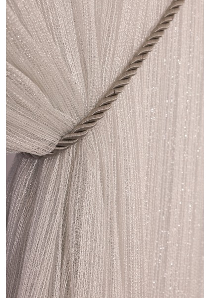 Gümüş Çelik Çizgili Etekleri Kurşunlu 1-3 Sık Pile Kruvaze Tül Perde modelleri