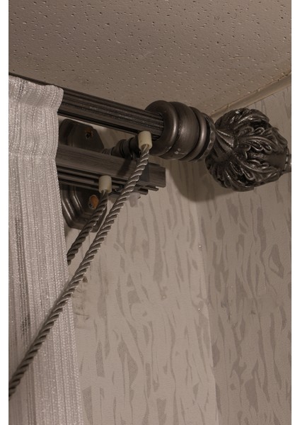 Gümüş Çelik Çizgili Etekleri Kurşunlu 1-3 Sık Pile Kruvaze Tül Perde indirimleri