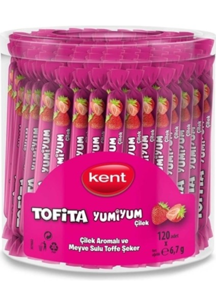 Tofita Yumiyum Yumuşak Şeker Çilek 6,7 gr 120 Adet