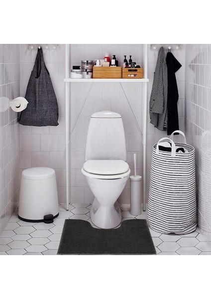 Kaydırmaz Banyo Klozet Önü Paspası Meridyendukkan Koyu Gri 55X60 cm