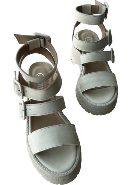 Kadın Krem Sandalet modelleri