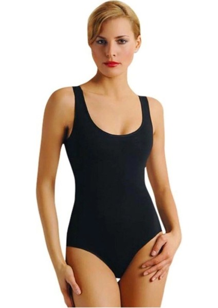 10 Adet, Ekonomik Paket Kadın Geniş Askılı Çıtçıtlı Body Zıbın %92 Pamuk %8 Likra Siyah
