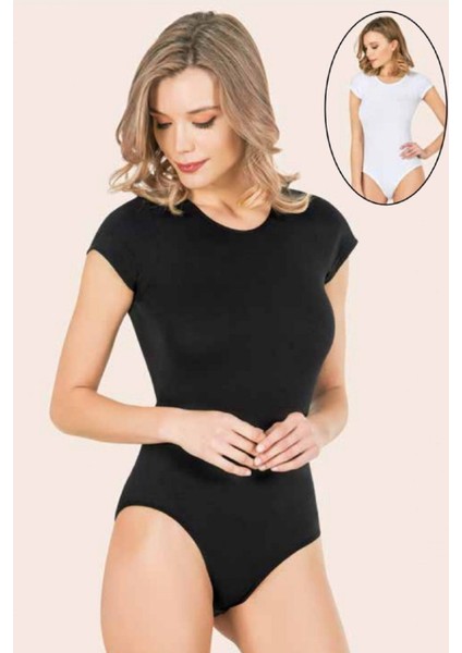 5 Adet, Likralı Pamuk Kısa Kol Kadın Çıtçıtlı Body %92 Pamuk - %8 Likra Beyaz modelleri