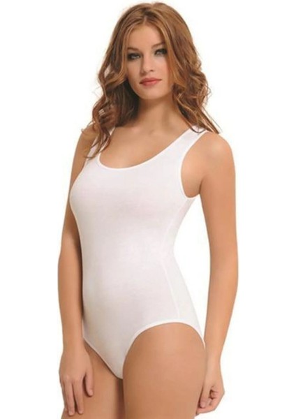 10 Adet, Ekonomik Paket Kadın Geniş Askılı Çıtçıtlı Body Zıbın %92 Pamuk %8 Likra Beyaz