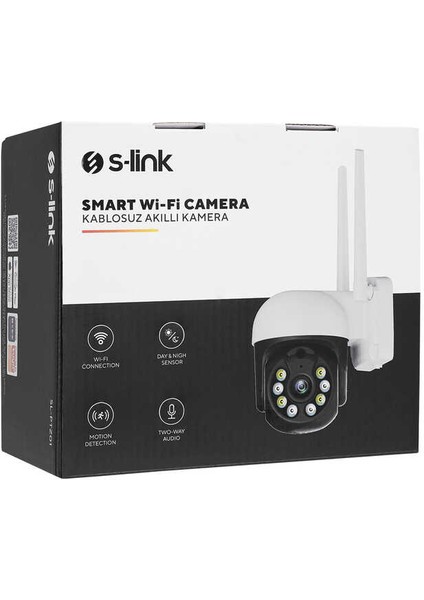 PTZ01 Siyah/Beyaz 2 MP Lens 3.6mm Hareket algılamalı Smart PTZ Dome TF Kart Wifi IP Kamera Tuya Destekli
