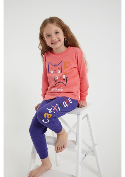 2944 Cattitude Pembe Kız Çocuk Uzun Kol Pijama Takım fiyatları