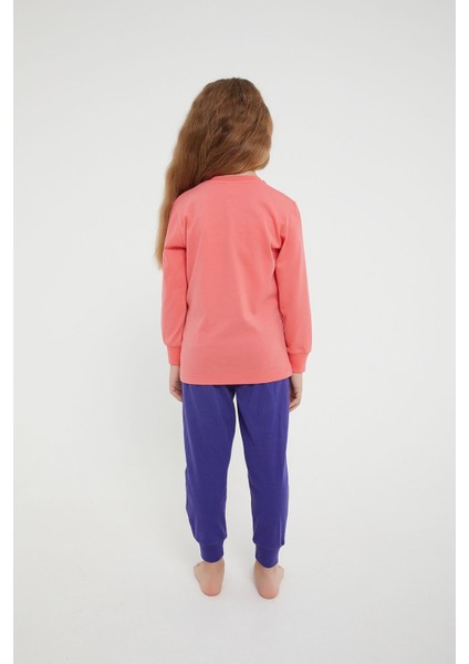 2944 Cattitude Pembe Kız Çocuk Uzun Kol Pijama Takım modelleri