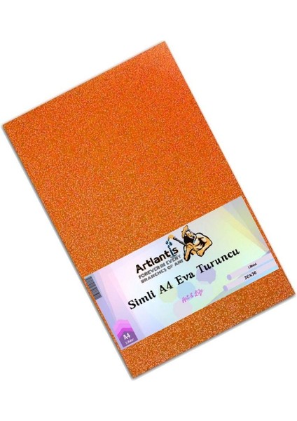 Turuncu Simli Eva A4 20X30 5 Adet Artlantis Simli Eva 20*30