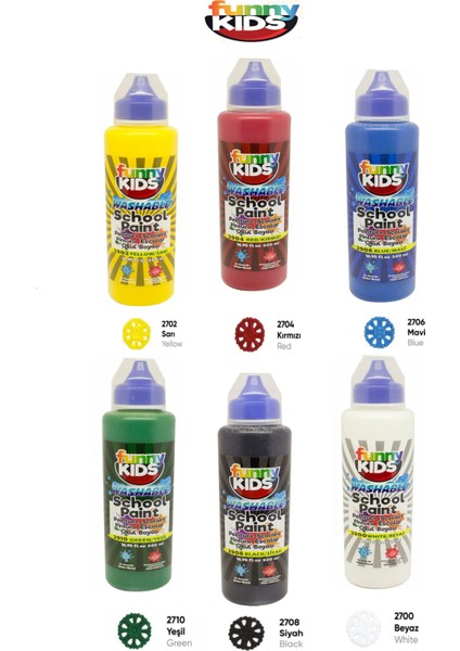 Funny Kids Okul Boyası 500CC 6'lı Set
