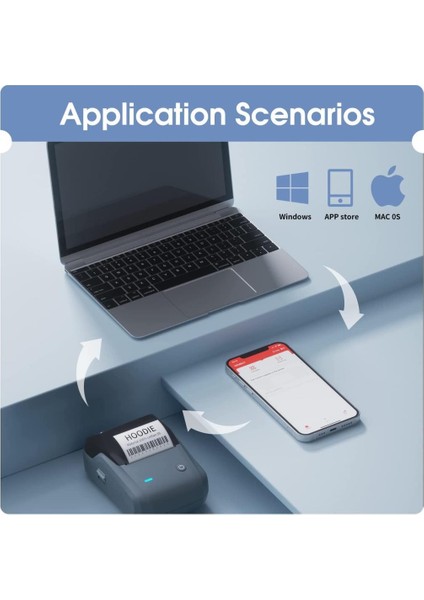 B1 Etiket Makinesi Kablosuz Taşınabilir Bluetooth - USB Şarjlı Pc'yi Destekler (Türkiye Garantili)