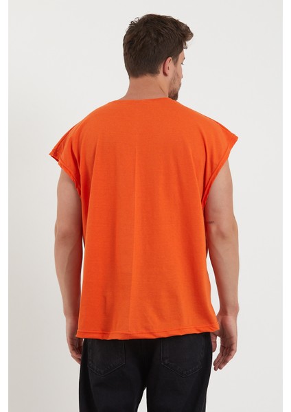 Turuncu Basic Oversize Atlet T-Shirt