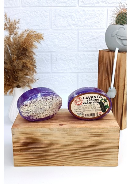 Doğal Sabun Kabak Lifli Lavanta Sabunu 2x120gr 2 Adet (Toplam 240gr)