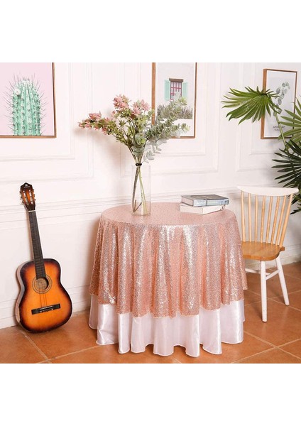 120CM Art Payet Yuvarlak Masa Örtüsü (Gümüş) (Yurt Dışından) fiyatları