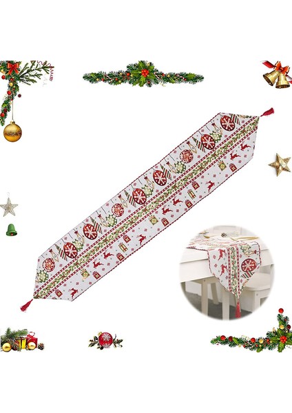 Noel Ren Geyiği Top ile Masa Örtüsü (Yurt Dışından)