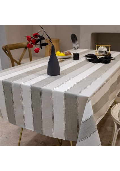 135*135CM Dikdörtgen Masa Örtüsü Gri Çizgili Sanat (Yurt Dışından) fiyatları