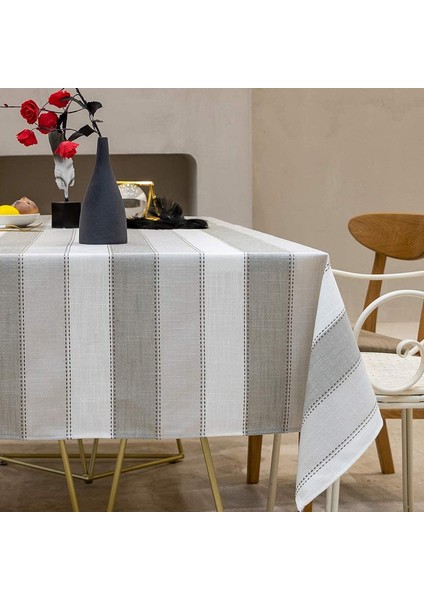 135*135CM Dikdörtgen Masa Örtüsü Gri Çizgili Sanat (Yurt Dışından) modelleri