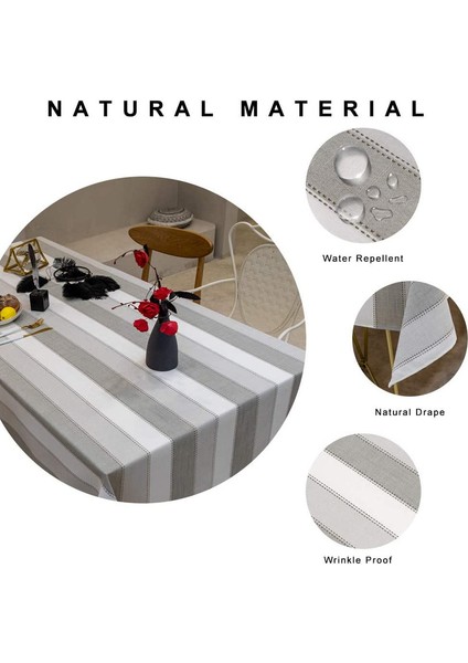 135*135CM Dikdörtgen Masa Örtüsü Gri Çizgili Sanat (Yurt Dışından) fırsatları
