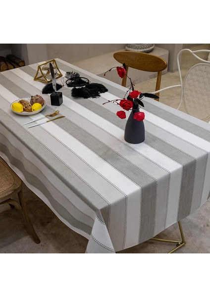 135*135CM Dikdörtgen Masa Örtüsü Gri Çizgili Sanat (Yurt Dışından) indirimleri