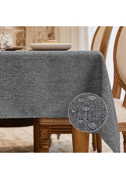 Keten Dikdörtgen Masa Örtüsü Su Geçirmez (Yurt Dışından)