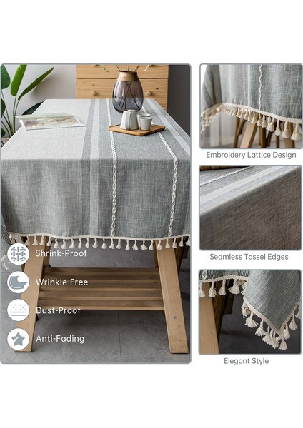 Dikdörtgen Keten Masa Örtüsü (Yurt Dışından) modelleri