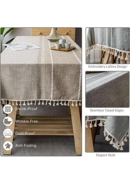 Dikdörtgen Keten Masa Örtüsü (Yurt Dışından) modelleri