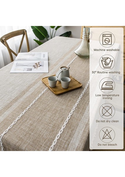 Dikdörtgen Keten Masa Örtüsü (Yurt Dışından) indirimleri