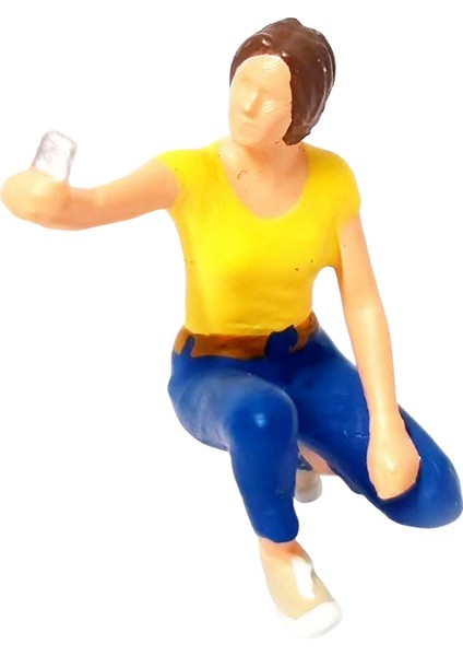 1/64 Boyalı Insanlar Selfie Insanlar Model Diorama Figürinler Sarı (Yurt Dışından)