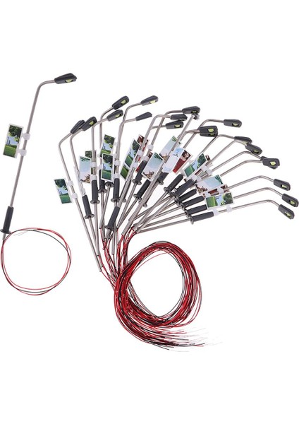 20 Adet Mini Model Demiryolu Tren Lambası LED Street Lights Ho Ölçeği 1: 200 (Yurt Dışından)