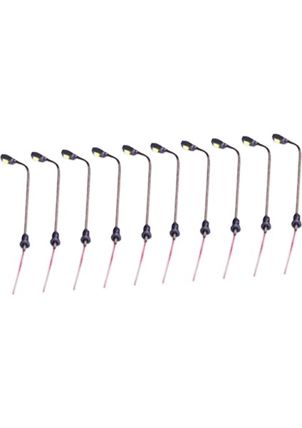 10X Model Demiryolu Lambası Posta Ho Ölçekli LED Dıy El Sanatları Lampostları 3cm (Yurt Dışından)