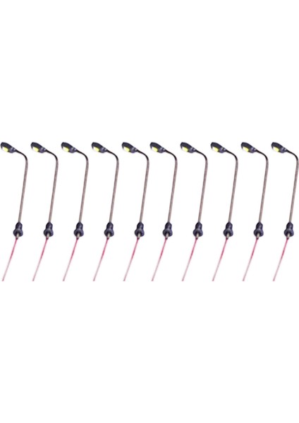 10X Model Demiryolu Lambası Posta Ho Ölçekli LED Dıy El Sanatları Lampostları 3cm (Yurt Dışından) fırsatları