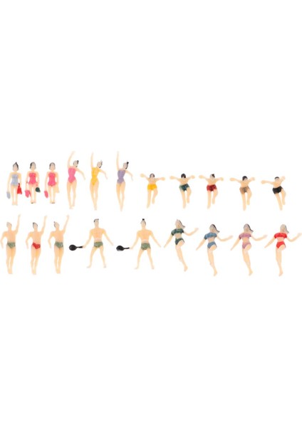 20 Adet Plastik N Ölçek 1: 150 Boyalı Model Plaj Figürleri Insan Yüzücü Oyuncakları (Yurt Dışından) fiyatları