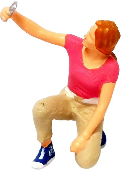 1/64 Boyalı Insanlar Selfie Insanlar Model Diorama Figürinler Pembe (Yurt Dışından)