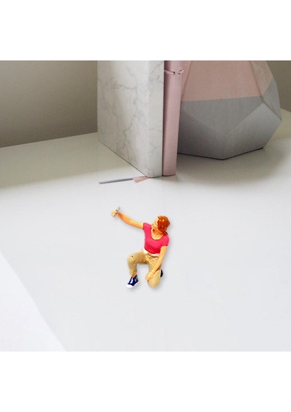 1/64 Boyalı Insanlar Selfie Insanlar Model Diorama Figürinler Pembe (Yurt Dışından)