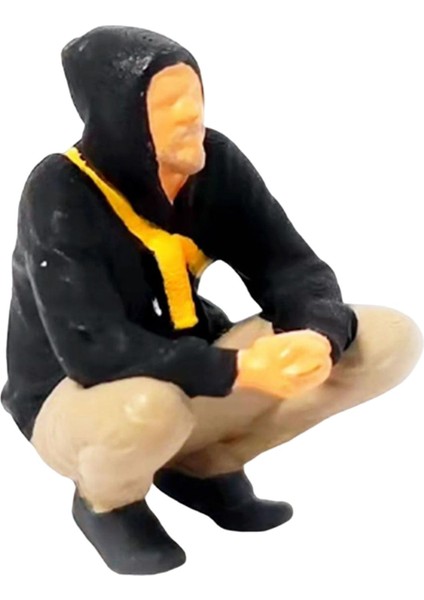 1/64 Boyalı Insanlar Selfie Insanlar Model Diorama Figürinler Siyah (Yurt Dışından)