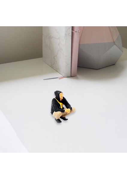 1/64 Boyalı Insanlar Selfie Insanlar Model Diorama Figürinler Siyah (Yurt Dışından)